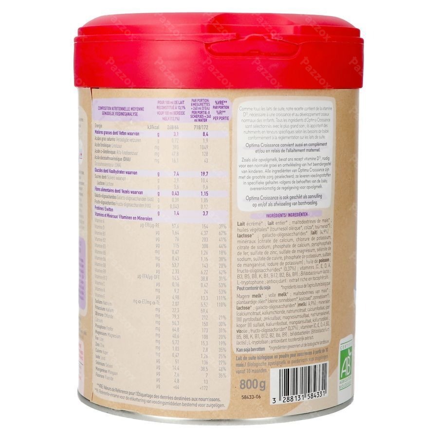 Babybio Optima 3 Peutermelk 800g