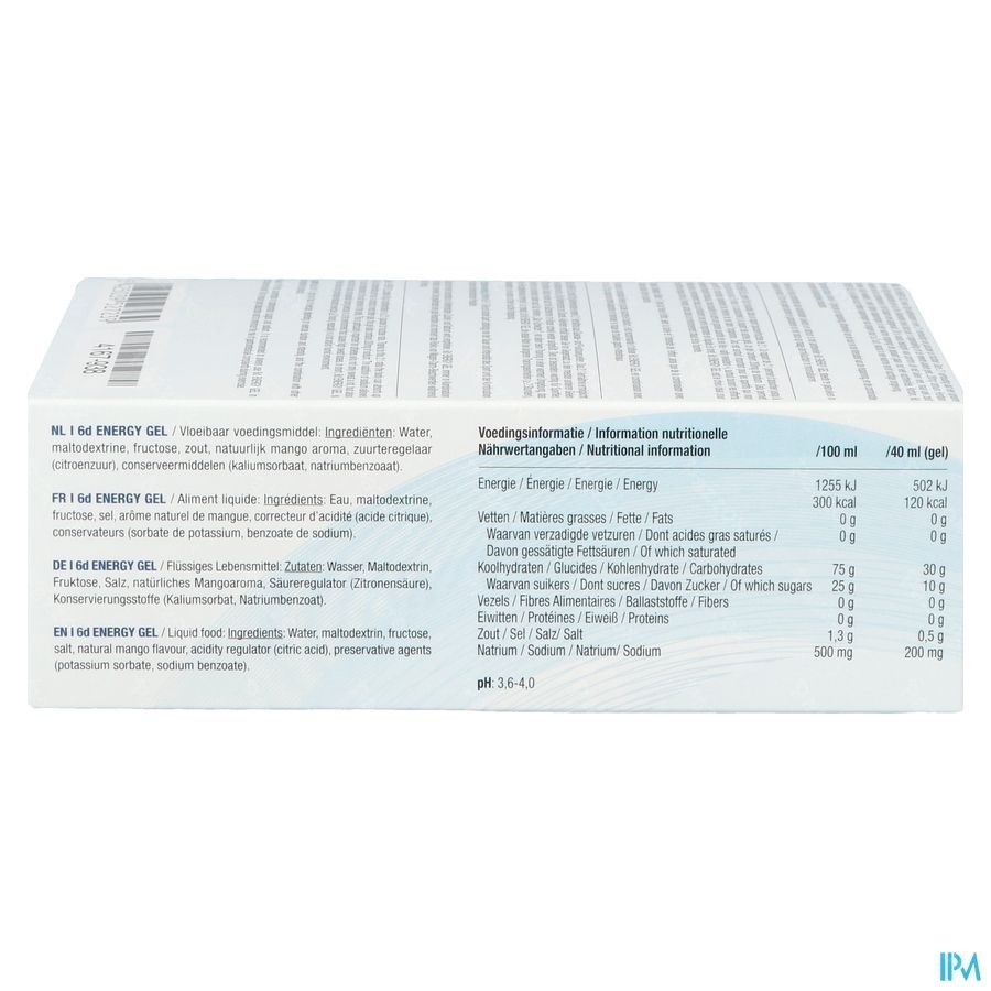 6d Sports Nutrition Energy Gel Mango 6x40ml