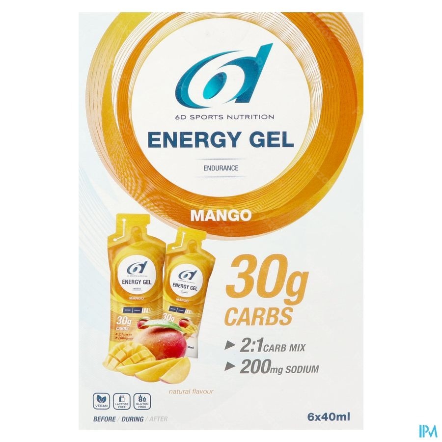 6d Sports Nutrition Energy Gel Mango 6x40ml