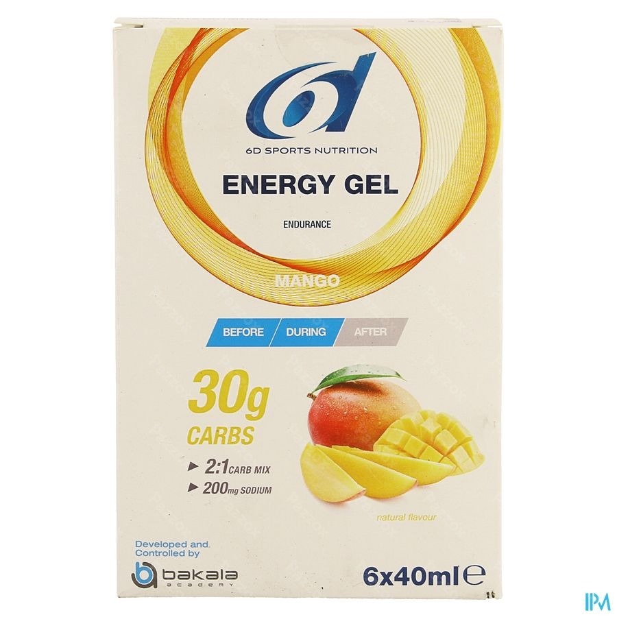 6d Sports Nutrition Energy Gel Mango 6x40ml