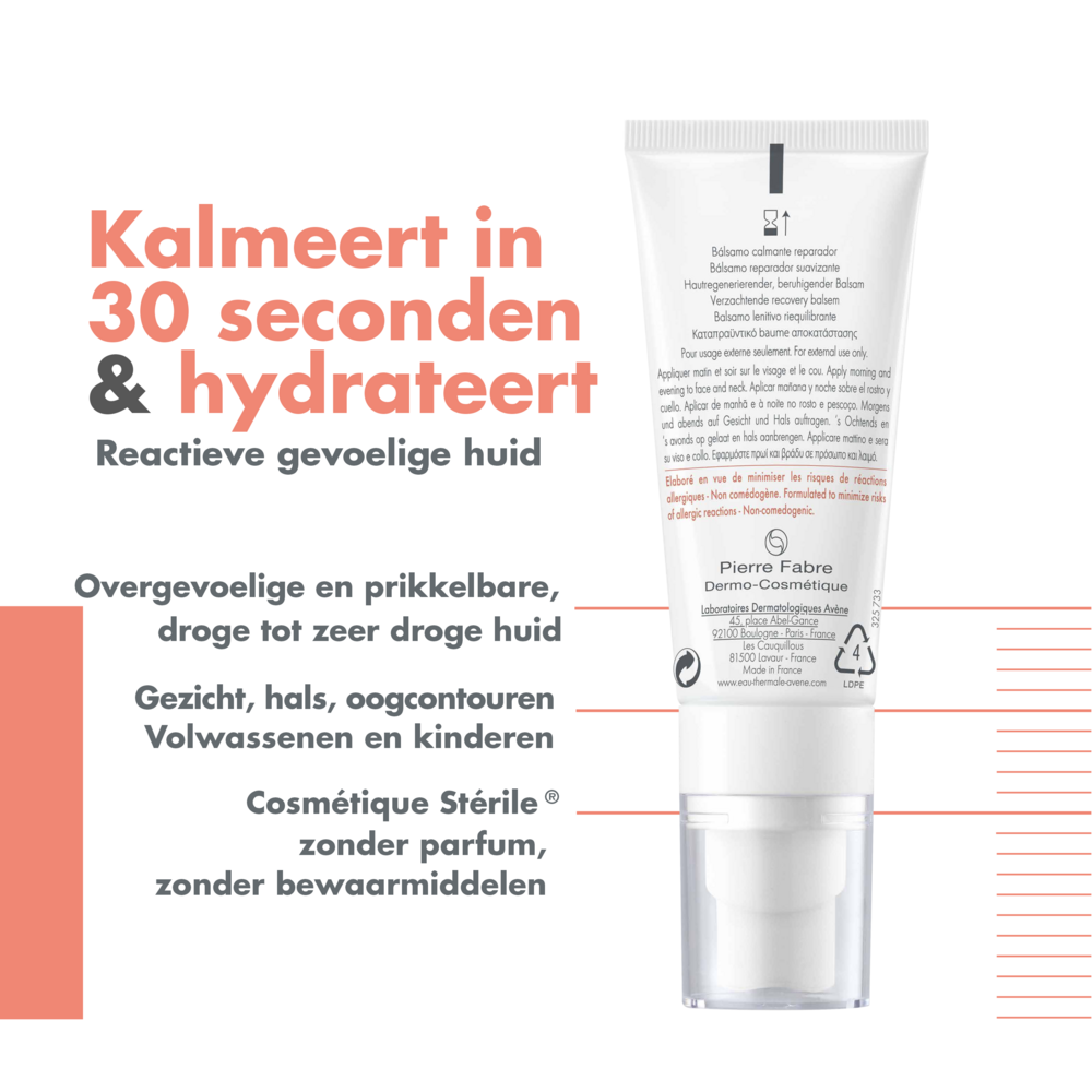 Avène Tolerance CONTROL Balsem, Reactieve - intolerante droge huid 40ml