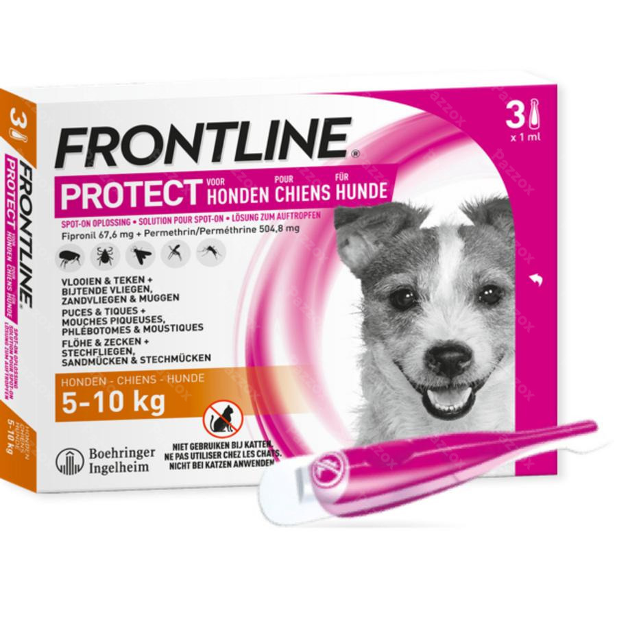 Dank u voor uw hulp Bekijk het internet Onvervangbaar Frontline Protect Spot On Opl Hond 5-10kg Pipet 3 kopen - Pazzox