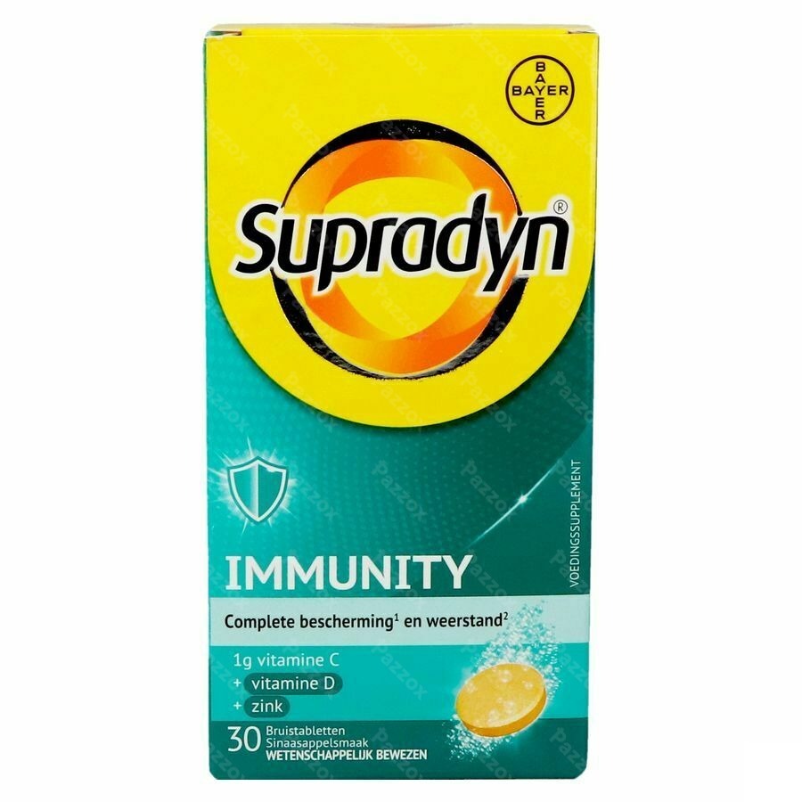 Supradyn Immunity Voedingssupplement Weerstand Vitamine C, D en Zink 30 Bruistabletten