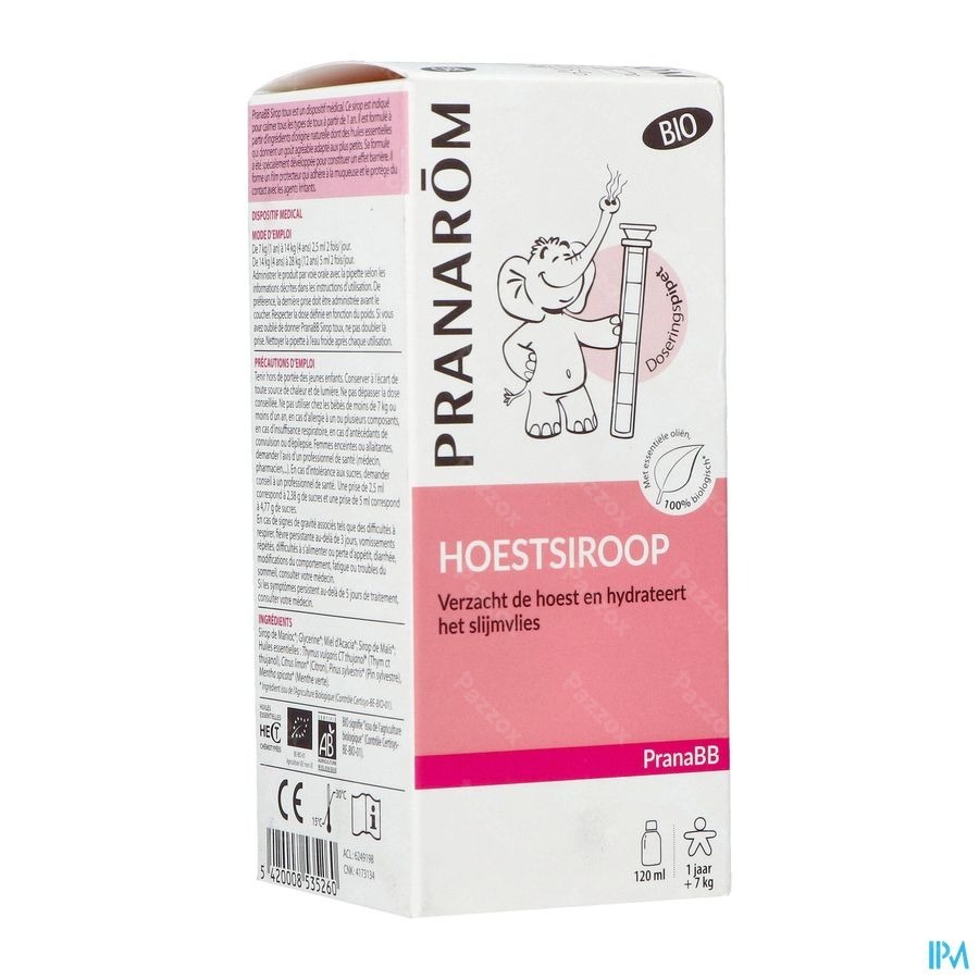 Pranarôm Keelsiroop Droge Hoest Bio 100ml