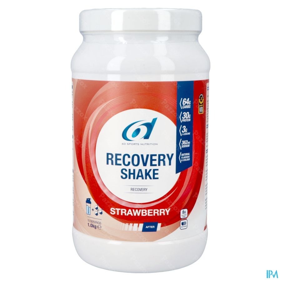 6d Sports Nutrition Recovery Shake Strawberry 1kg 