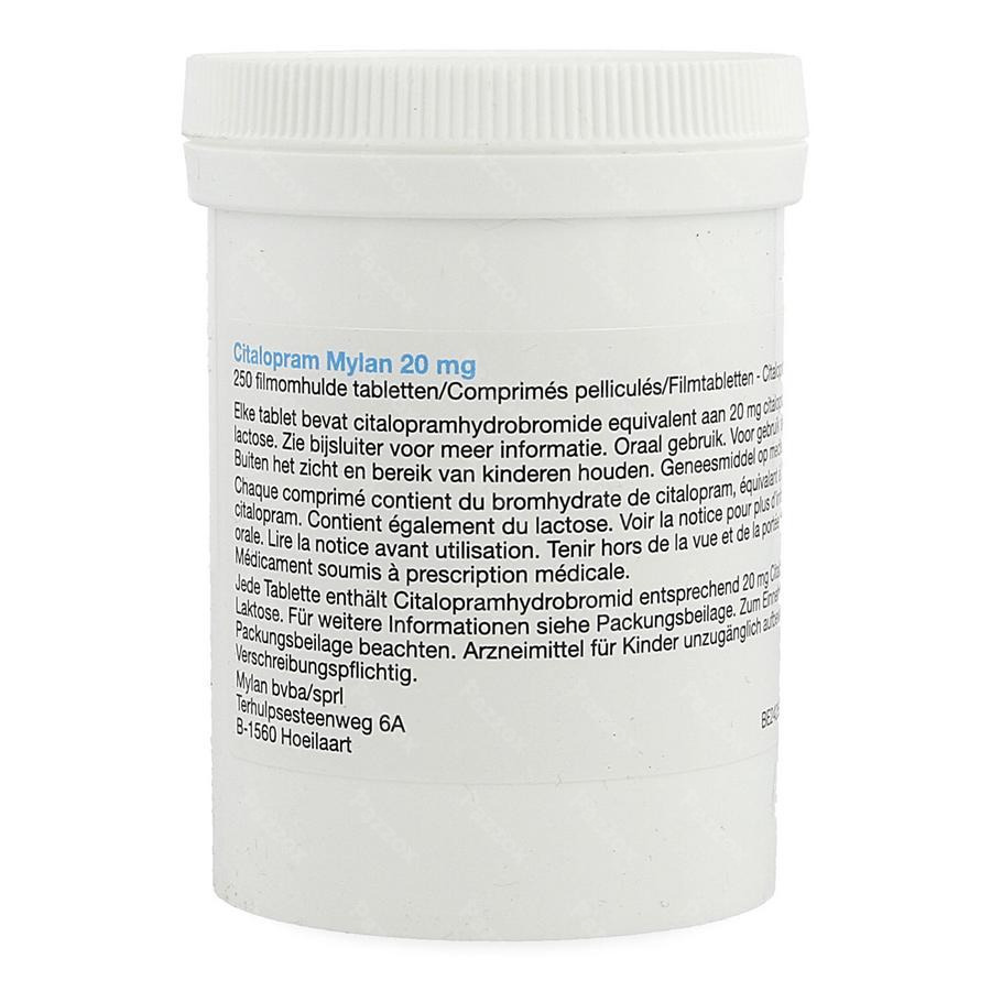 Citalopram Mylan 20mg Filmomh Tabl 250 Pot