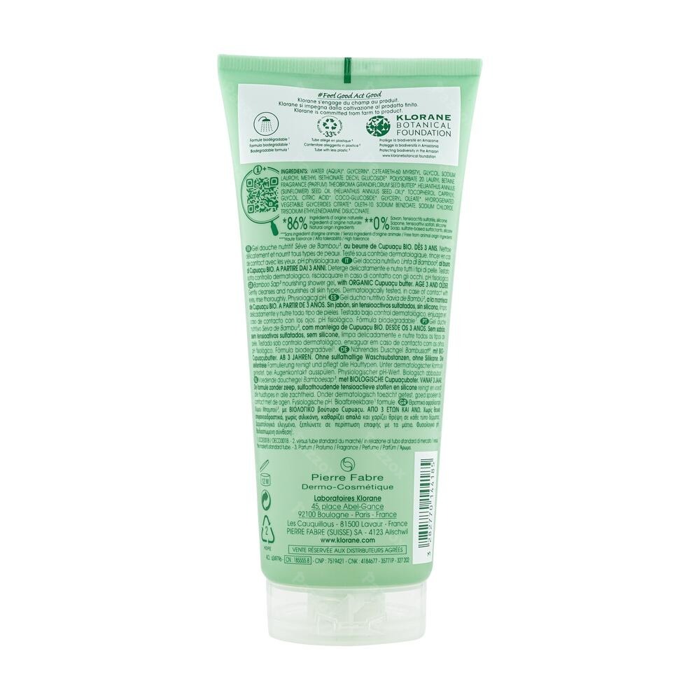 Klorane Douchegel Bamboesap 200 Ml