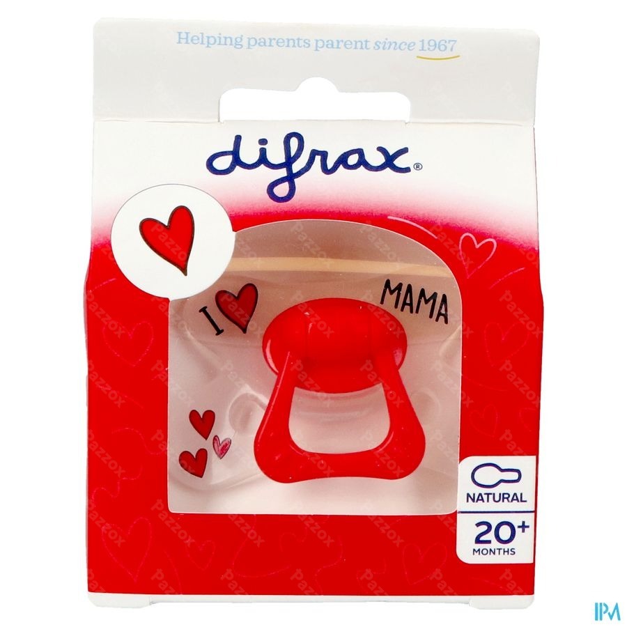 Difrax Fopspeen Natural 20m+ I Love Assorti
