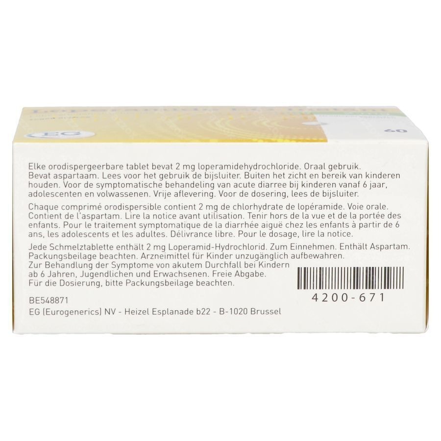 Loperamide EG Instant 2Mg Orodisp. Tabl 60
