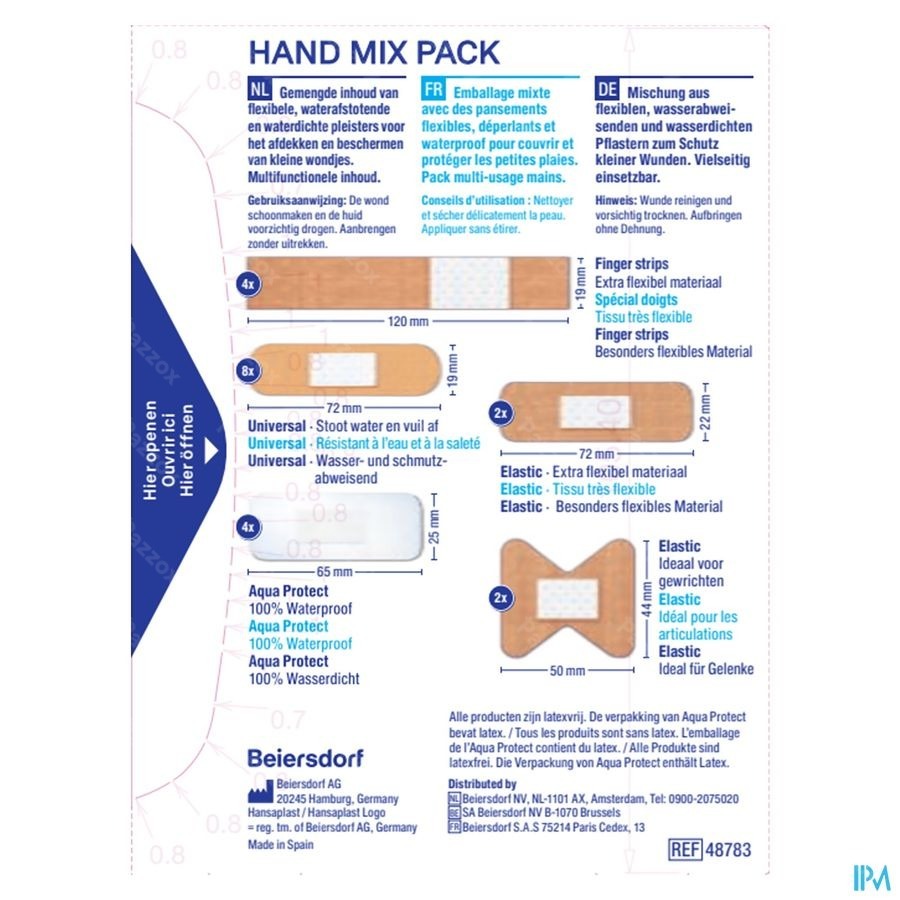 Hansaplast Pleisters Hand Mix Pack Strips 20