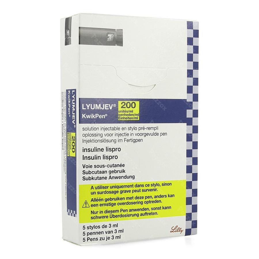 Lyumjev 200ie/ml Kwikpen Opl Inj Voorgev.pen 5x3ml