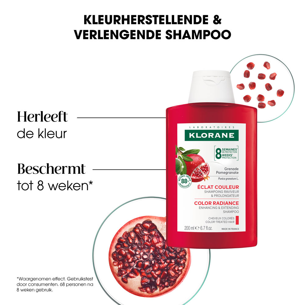 Klorane Kleurversterkende Shampoo Met Granaatappel 200ml