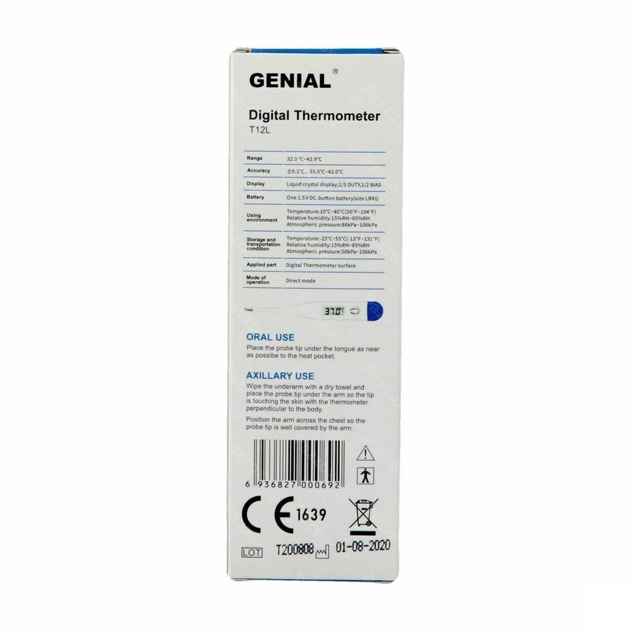 Genial Digitale Thermometer T12l Rigid Tip