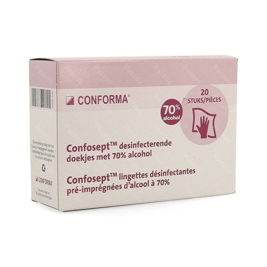 Confosept Desinfect. Doekjes 70% Alcohol 20 Aca