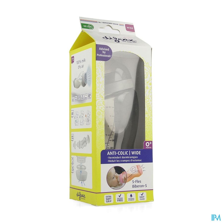 Difrax S-fles Wide Grijs 310ml