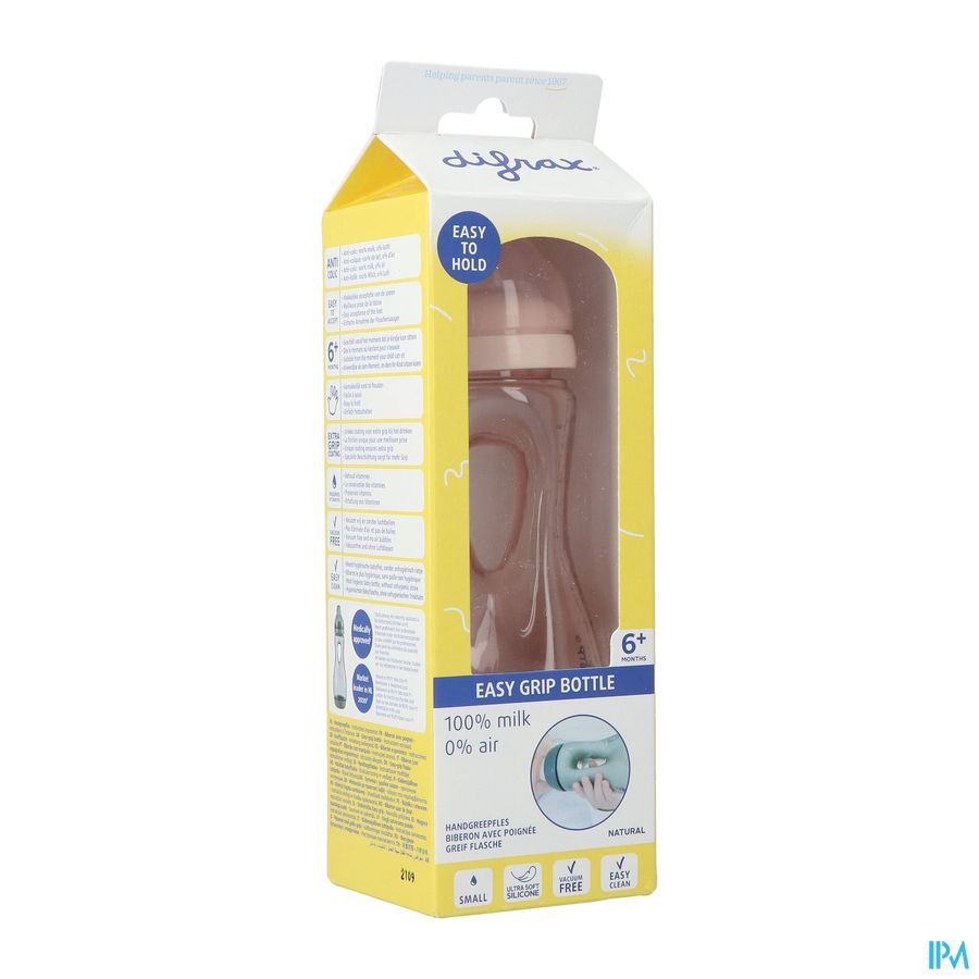 Difrax Handgreepfles Roze 240ml