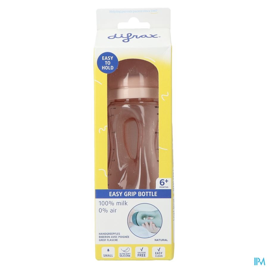 Difrax Handgreepfles Roze 240ml