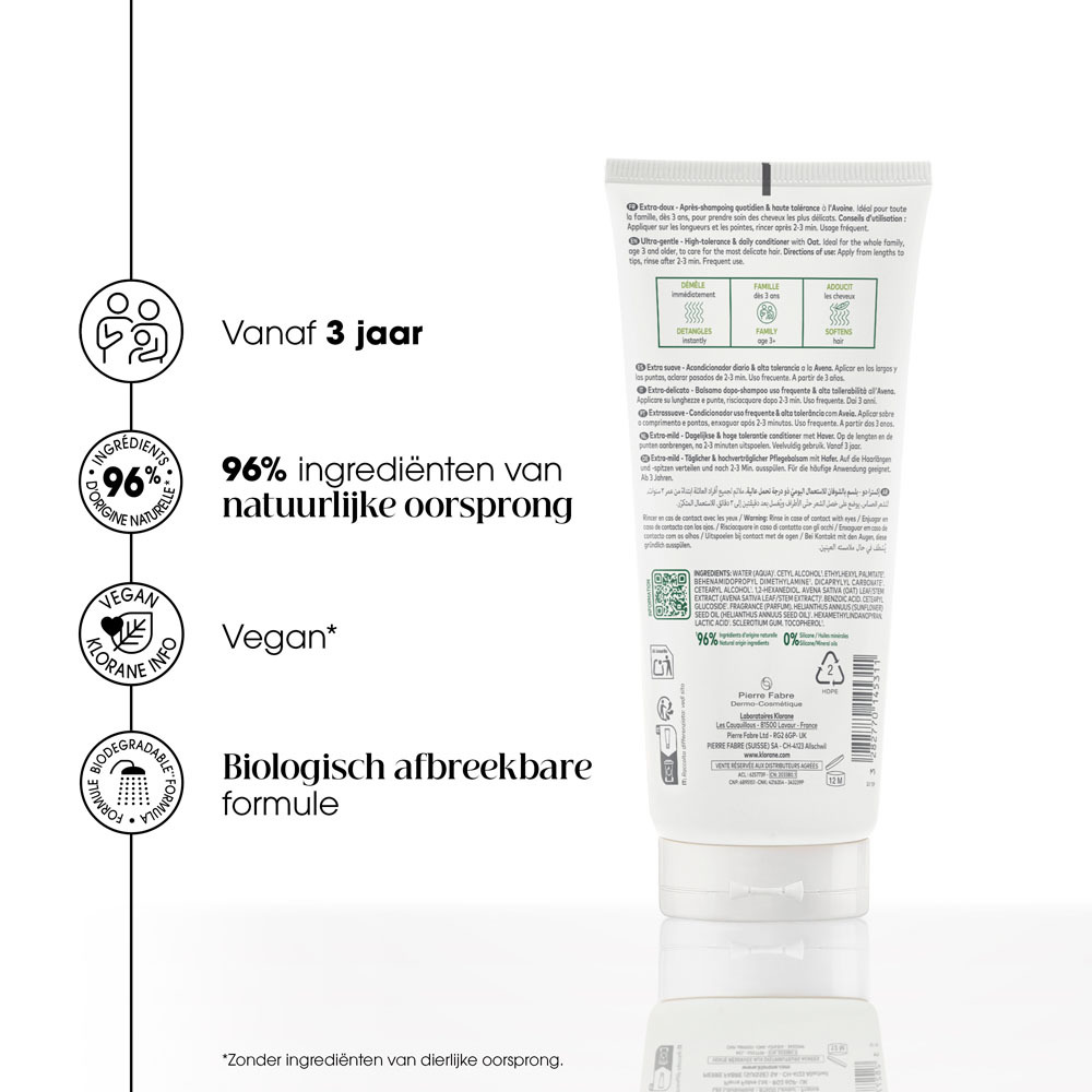 Klorane Ultra Zachte Shampoo Met Haver Alle Haartypes 200ml
