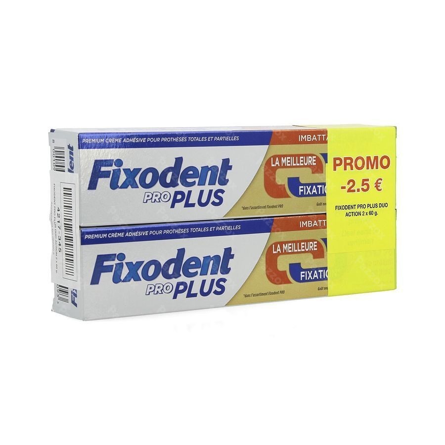 Fixodent Pro Plus Duo Act. Kl.pasta 2x60g Pr.-2,5€