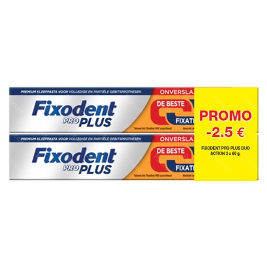Fixodent Pro Plus Duo Act. Kl.pasta 2x60g Pr.-2,5€