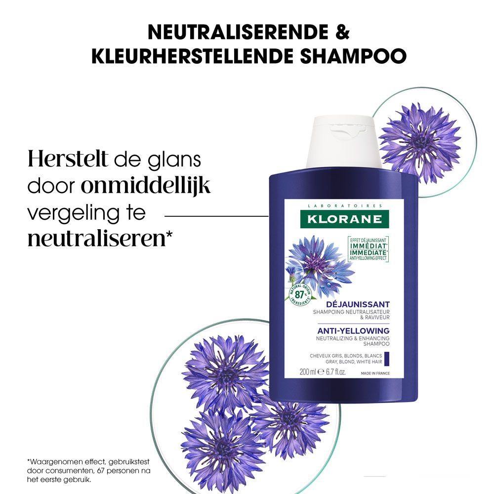 Klorane Zilvershampoo Met Duizendguldenkruid Grijs en Blond Haar 200ml