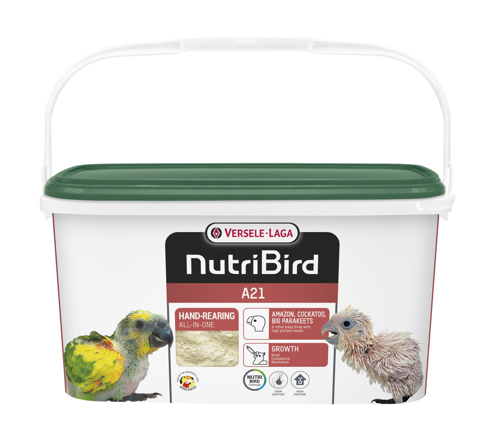 Nutribird A21 Handopfokvoer Amazones, Kaketoes en Grote Parkieten + Andere Babyvogels Met Hoge Energiebehoefte 3kg