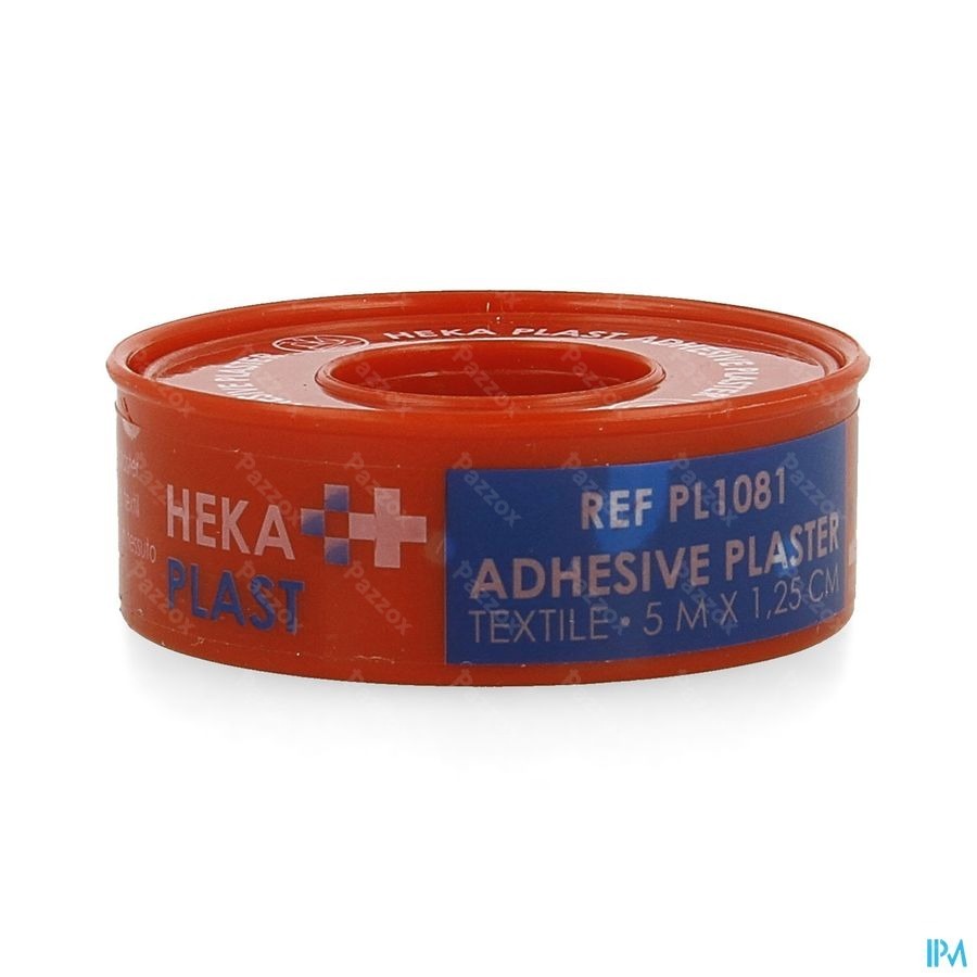 Hekaplast Textiel Hechtpleister 5mx1,25cm Ring 1