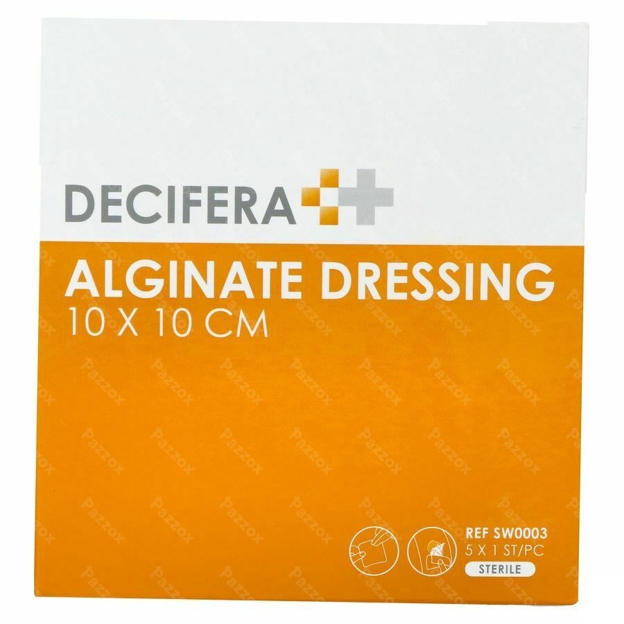 Decifera Alginate Dressing 10x10cm 5