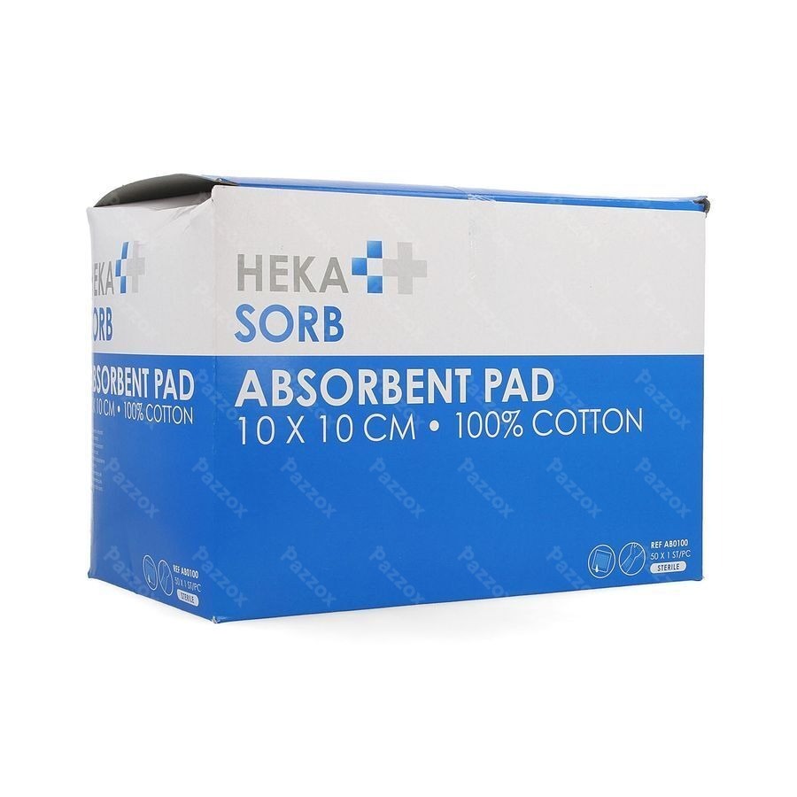Hekasorb Verband Absorb. Steriel 10x10cm 50
