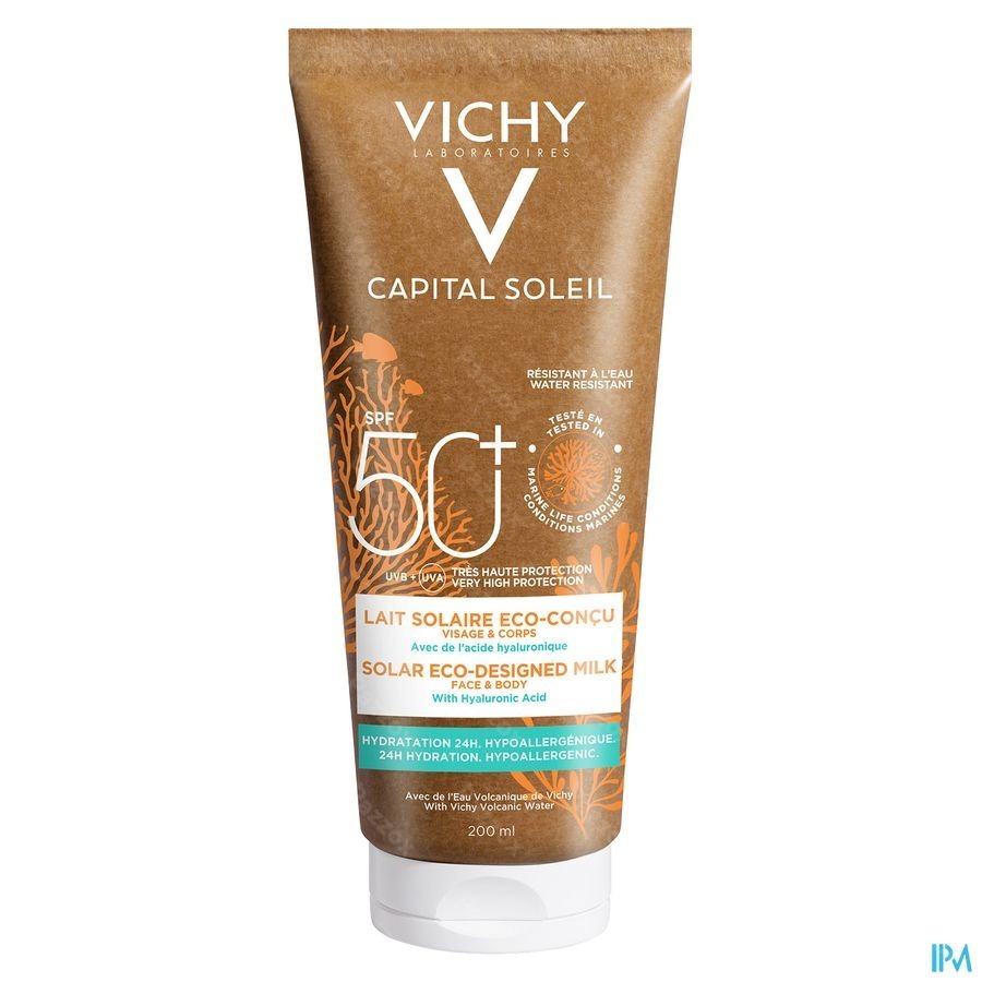 Vichy Capital Soleil Solar Eco-designed Milk Water Resistant Gezicht En Lichaam SPF 50+ 200ml