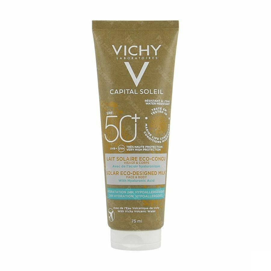 Vichy Capital Soleil Zonnemelk Water Resistant Gezicht En Lichaam SPF 50 Eco 75ml