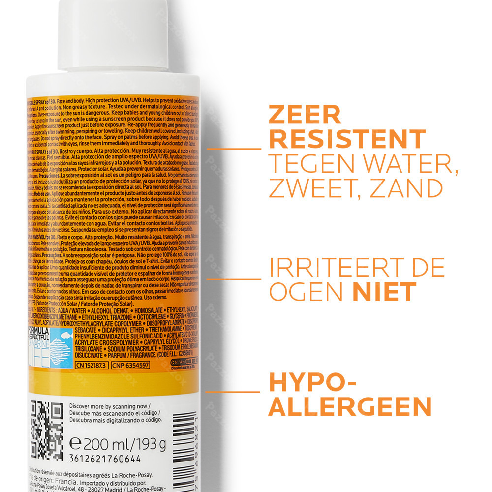 La Roche-posay Anthelios Onzichtbare Spray SPF30 Parfum 200ml