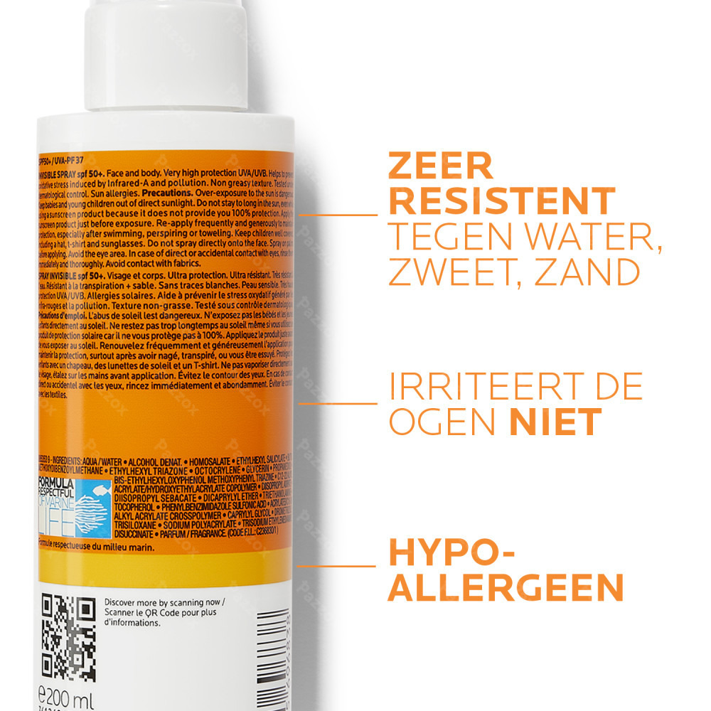 La Roche Posay Anthelios Onzichtbare Spray SPF50+ Parfum 200ml
