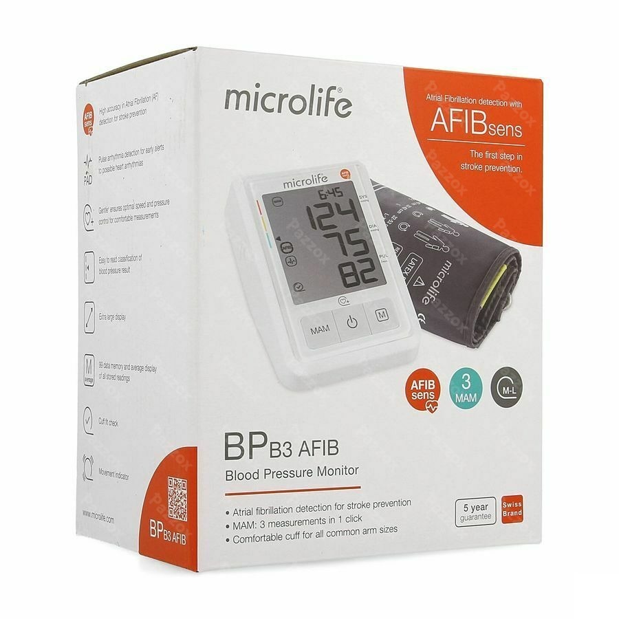 Microlife Bpb3 Afib Pc Bloeddrukmeter Arm Otc Sol