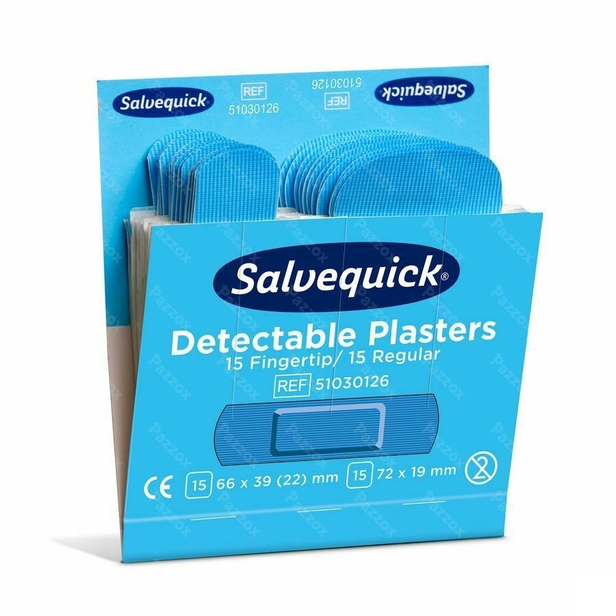 Salvequick Navulling Detecteerbare Vingertop Pleisters 