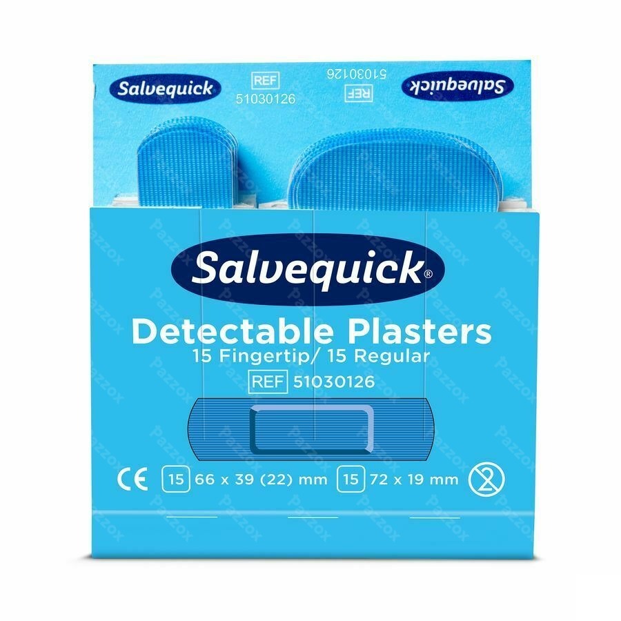 Salvequick Navulling Detecteerbare Vingertop Pleisters 