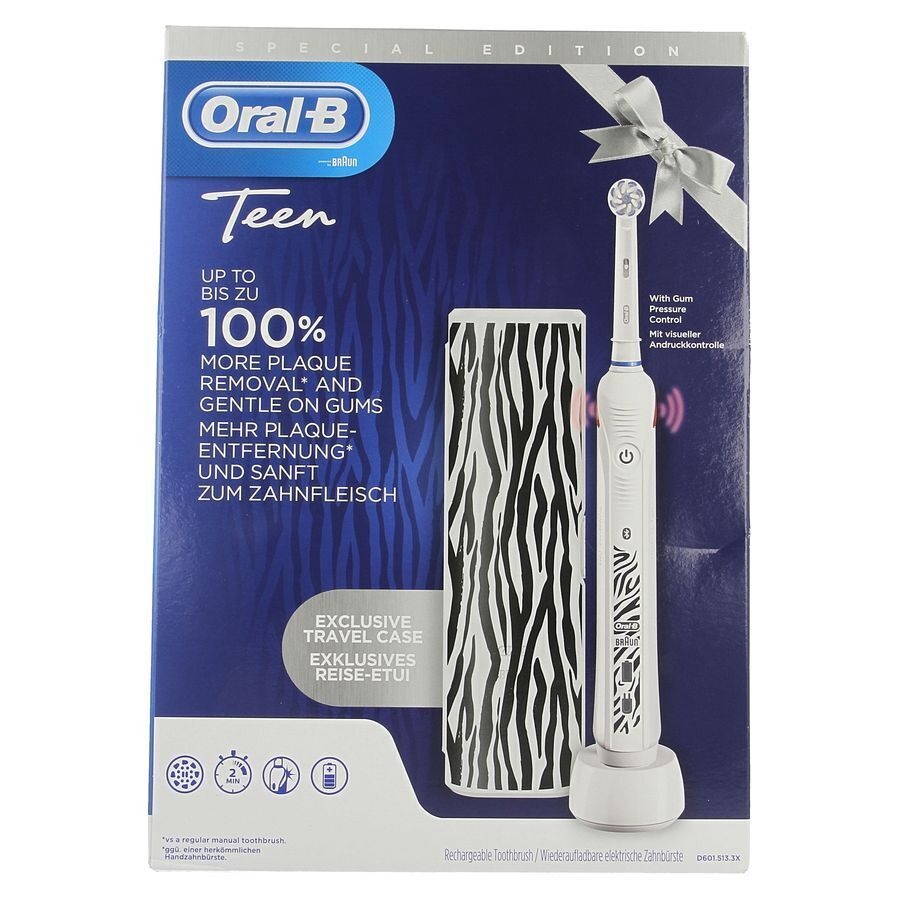 Oral-B D601 Tieners Wit + Gratis Reiskoffertje