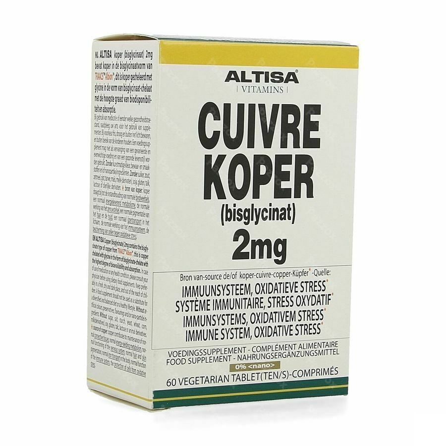 Altisa Koper Bisglycinaat 2mg Comp 60