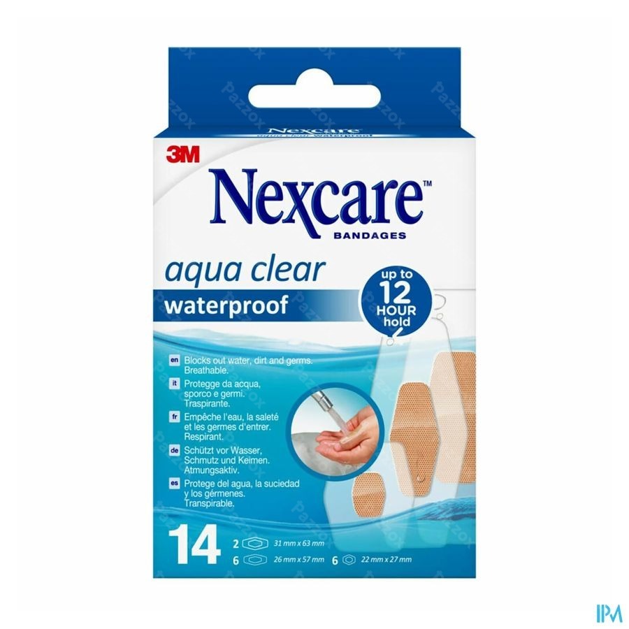 Nexcare 3m Aqua Clear Wtp Assortiment 14