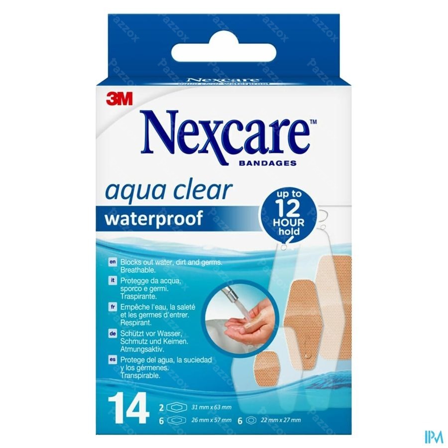 Nexcare 3m Aqua Clear Wtp Assortiment 14