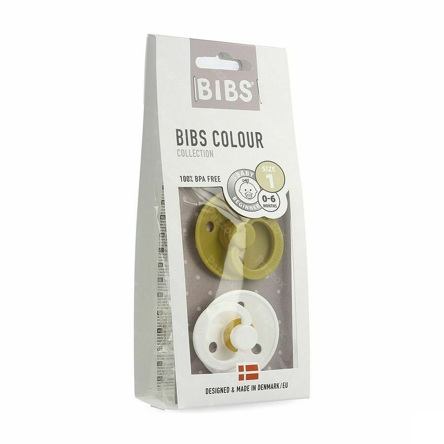 Bibs 1 Fopspeen Duo Mustard White