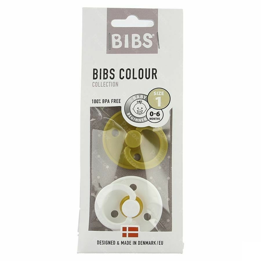 Bibs 1 Fopspeen Duo Mustard White