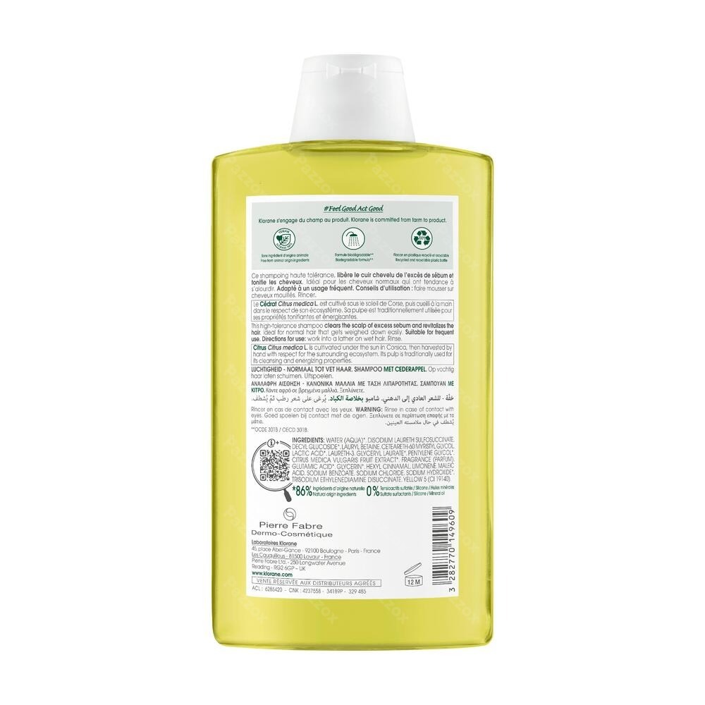 Klorane Shampoo Cederappel 400ml Nf
