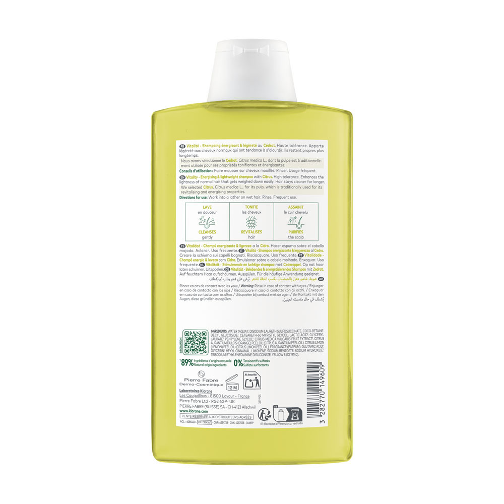 Klorane Shampoo Cederappel 400ml Nf