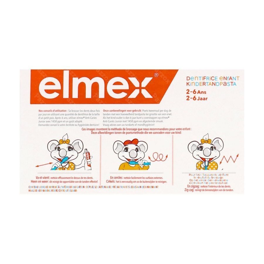 Elmex Tandpasta Kind 2-6 Jaar 2x50ml