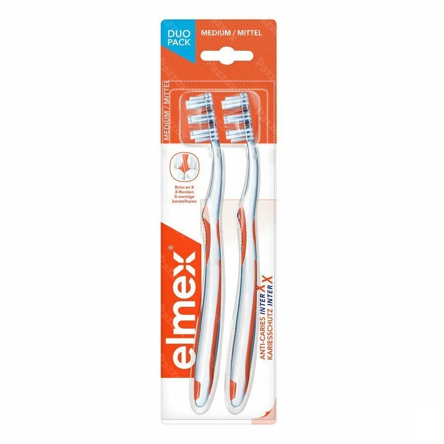 Elmex Tandenborst.inter-x A/caries Medium Duopack