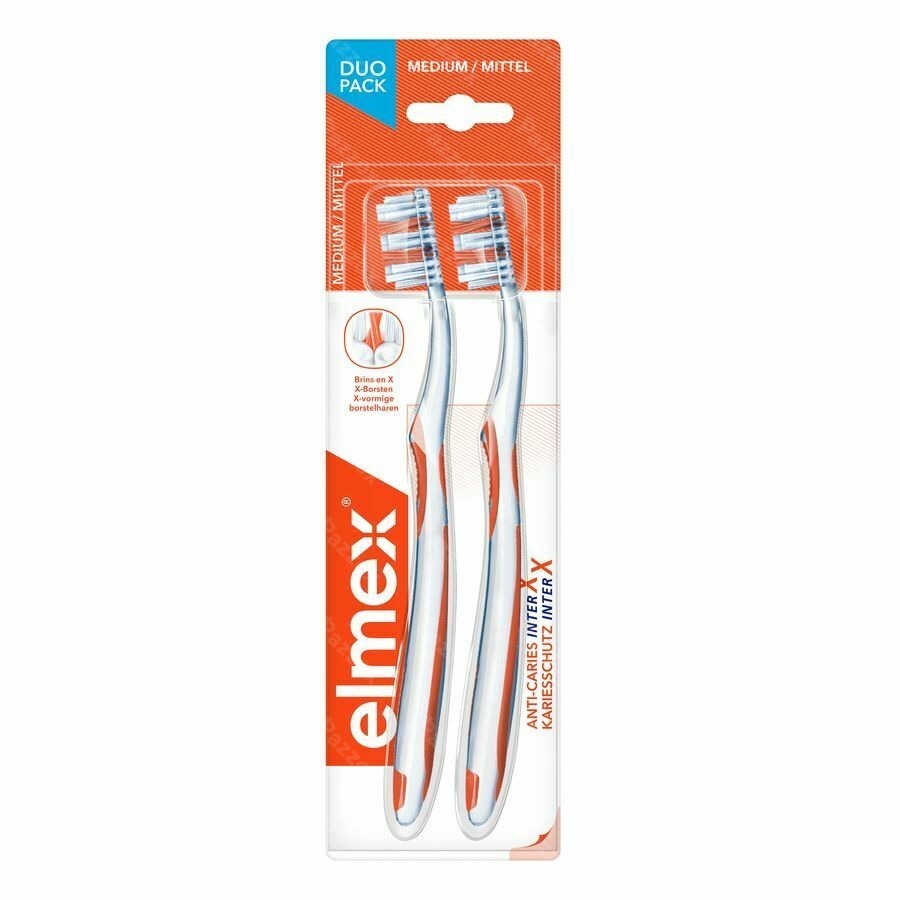 Elmex Tandenborst.inter-x A/caries Medium Duopack