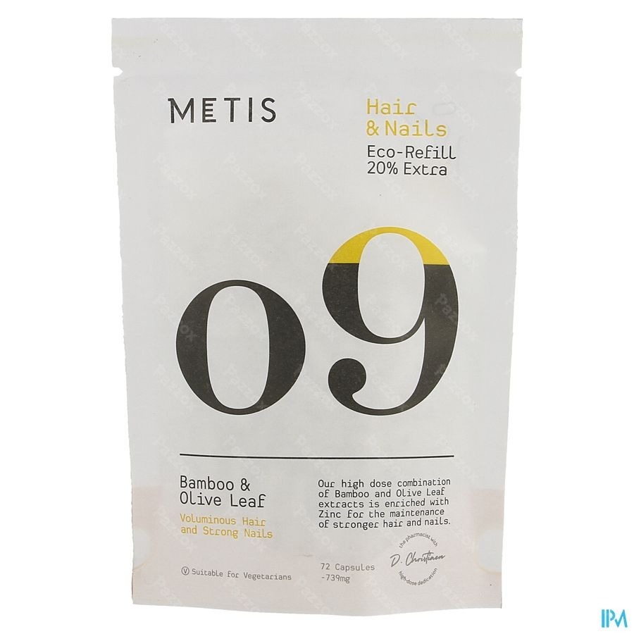 Metis Hair & Nails 09 Eco-Refill 72 Plantaardige Capsules
