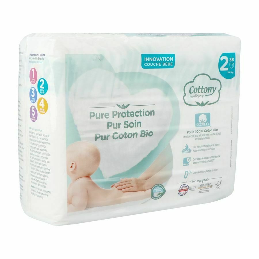 Cottony Baby Diapers Size 2 3 - 6kg 38