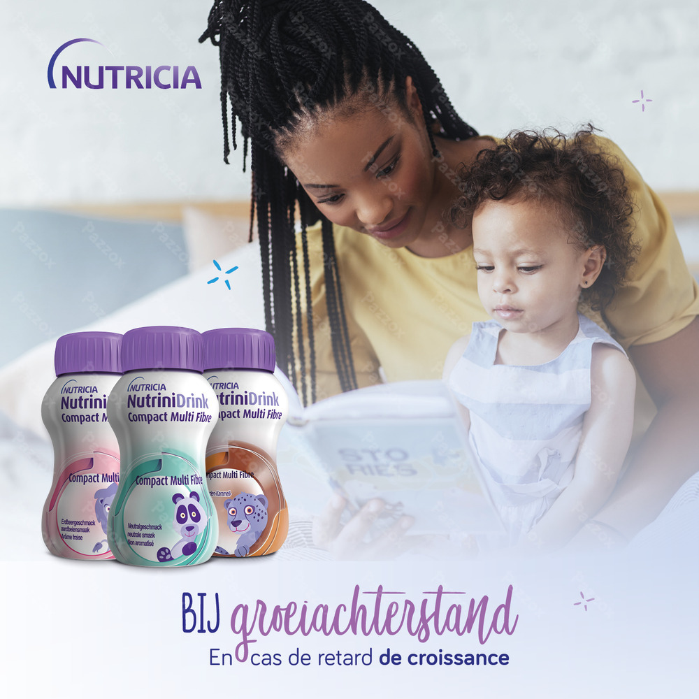 NutriniDrink Compact Multi Fibre Chocolade-Karamelsmaak 4x125ml